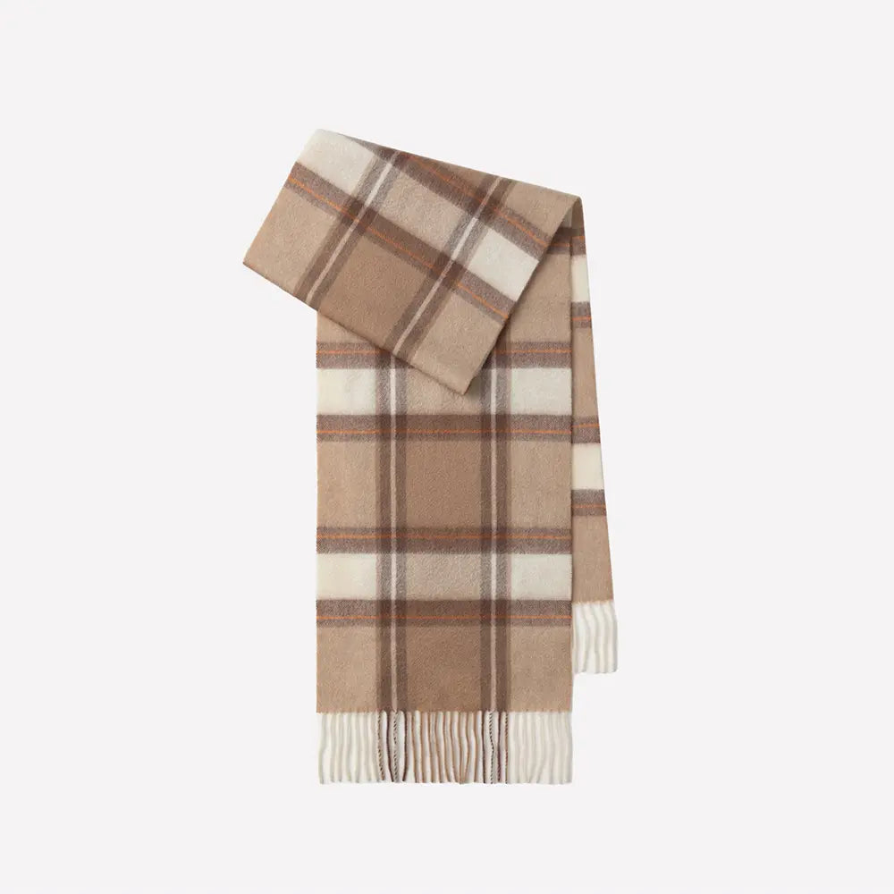 Audingull 100% Pure Wool Plaid Scarf