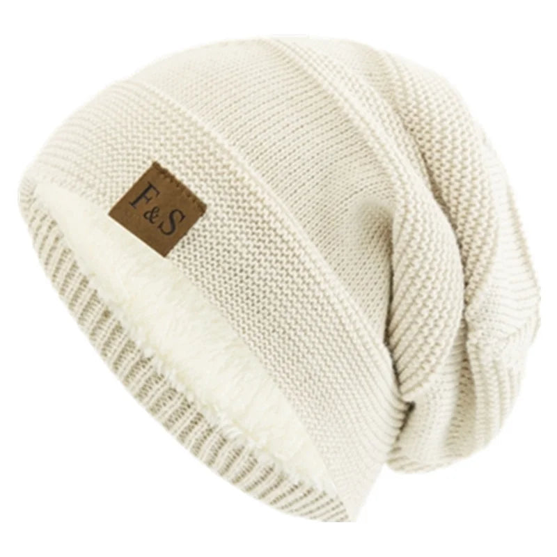 Classic Slouchy Knit Beanie with Soft Fleece Lining