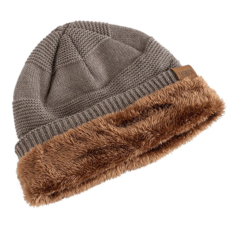 Classic Slouchy Knit Beanie with Soft Fleece Lining