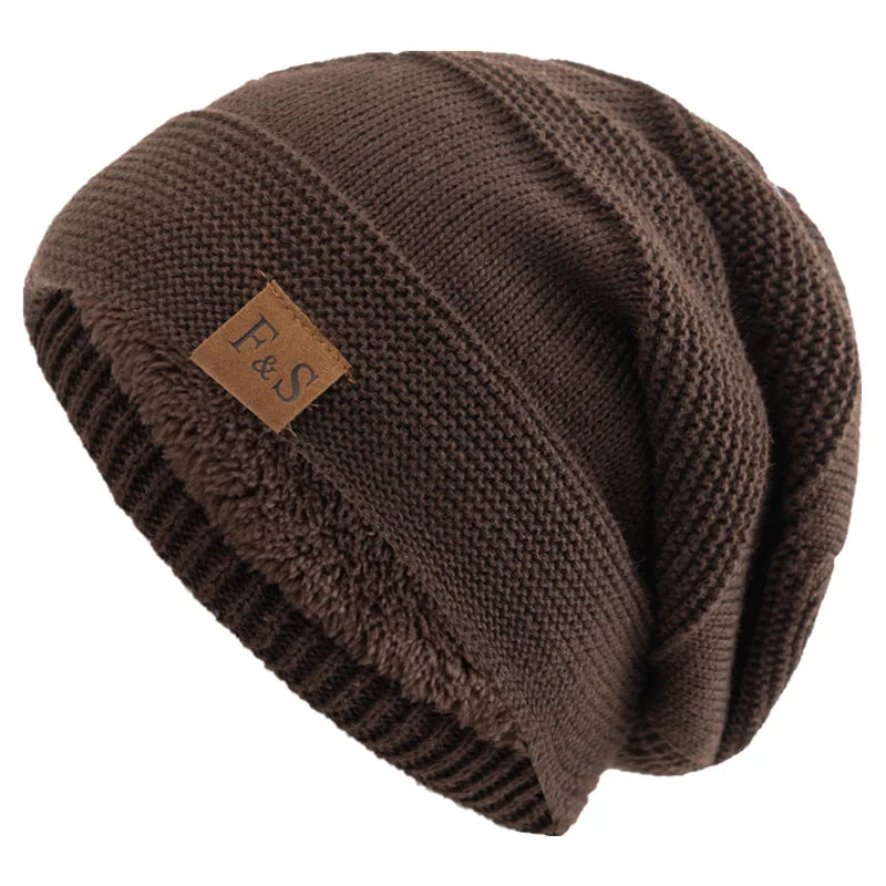 Classic Slouchy Knit Beanie with Soft Fleece Lining