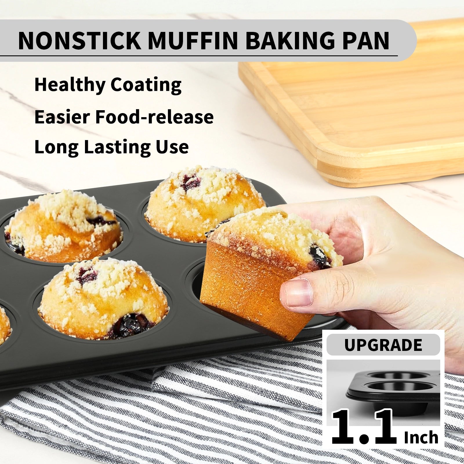 Audingull Standard Size Muffin Baking Pan