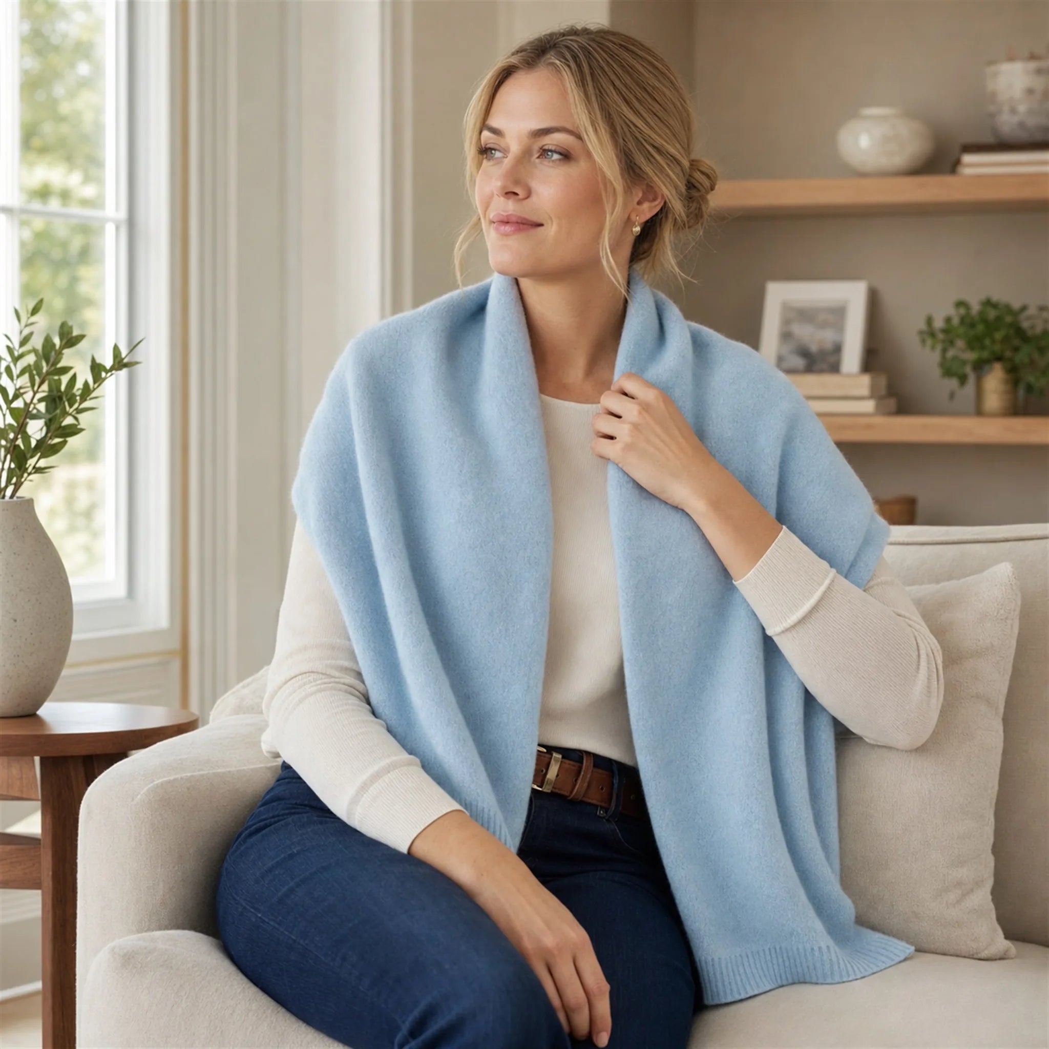 Audingull 100% Cashmere Lightweight Shawl Wrap for Women