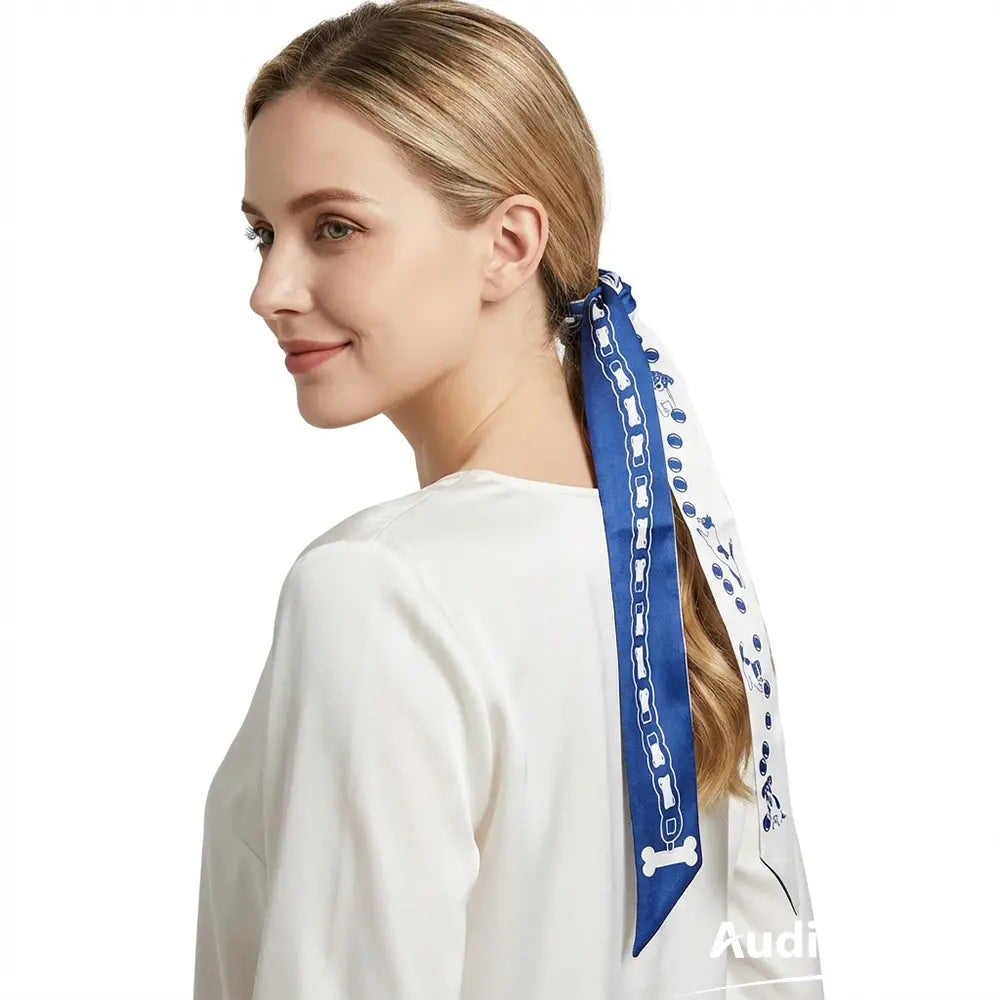 Audingull 100% Mulberry Silk Skinny Scarf