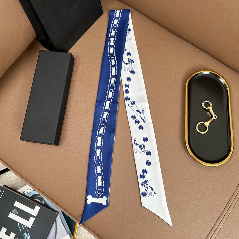 Audingull 100% Mulberry Silk Skinny Scarf