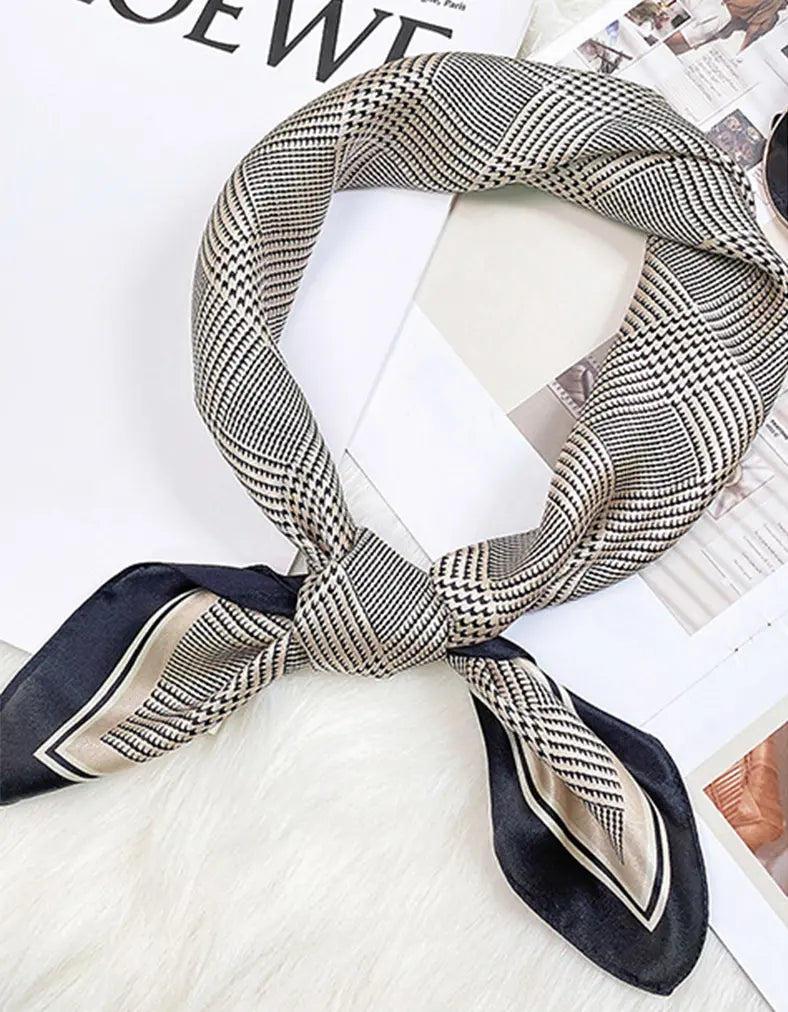 Audingull Classic Women's 100% Silk Scarf for Hair or Neck