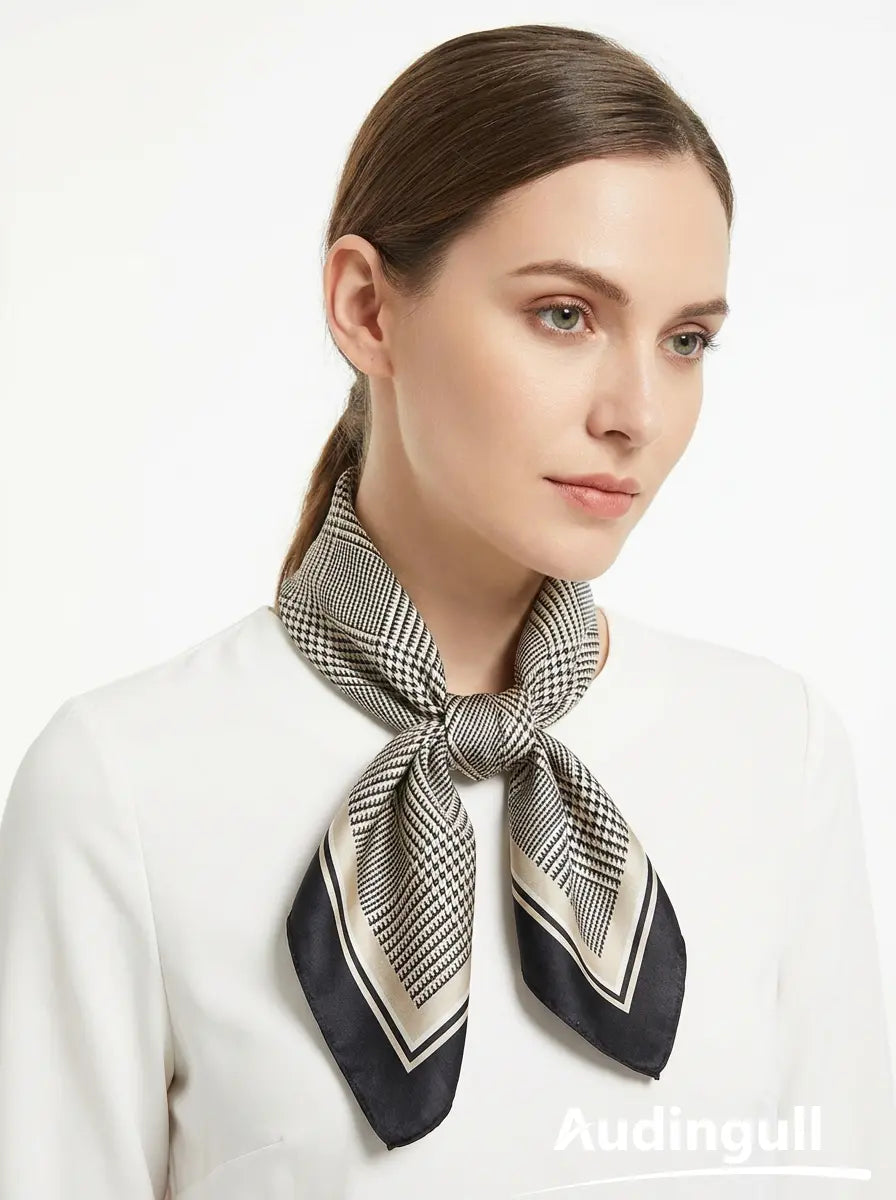 Audingull Classic Women's 100% Silk Scarf for Hair or Neck