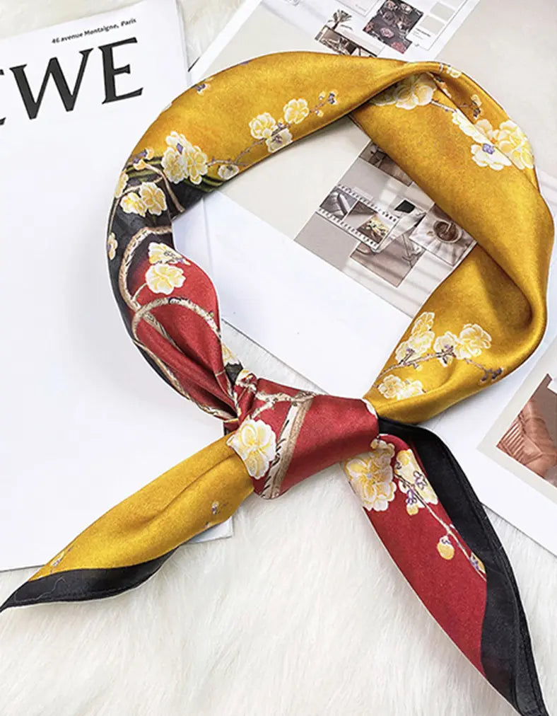 Audingull 100% Mulberry Silk Square Scarf