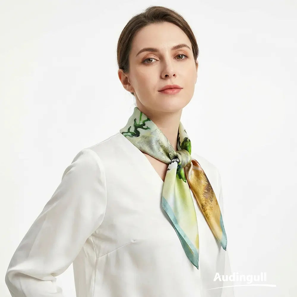 Women's Fashion Audingull 100% Silk Scarf Soft and Smooth