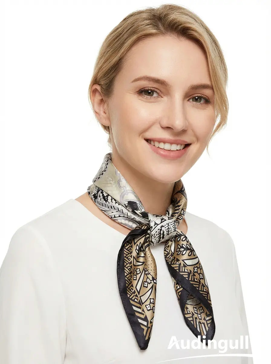Audingull 100% Mulberry Silk Square Scarf