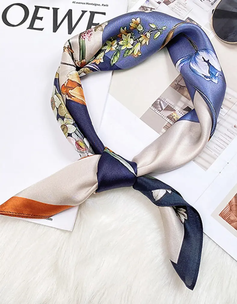 Audingull 100% Mulberry Silk Square Scarf