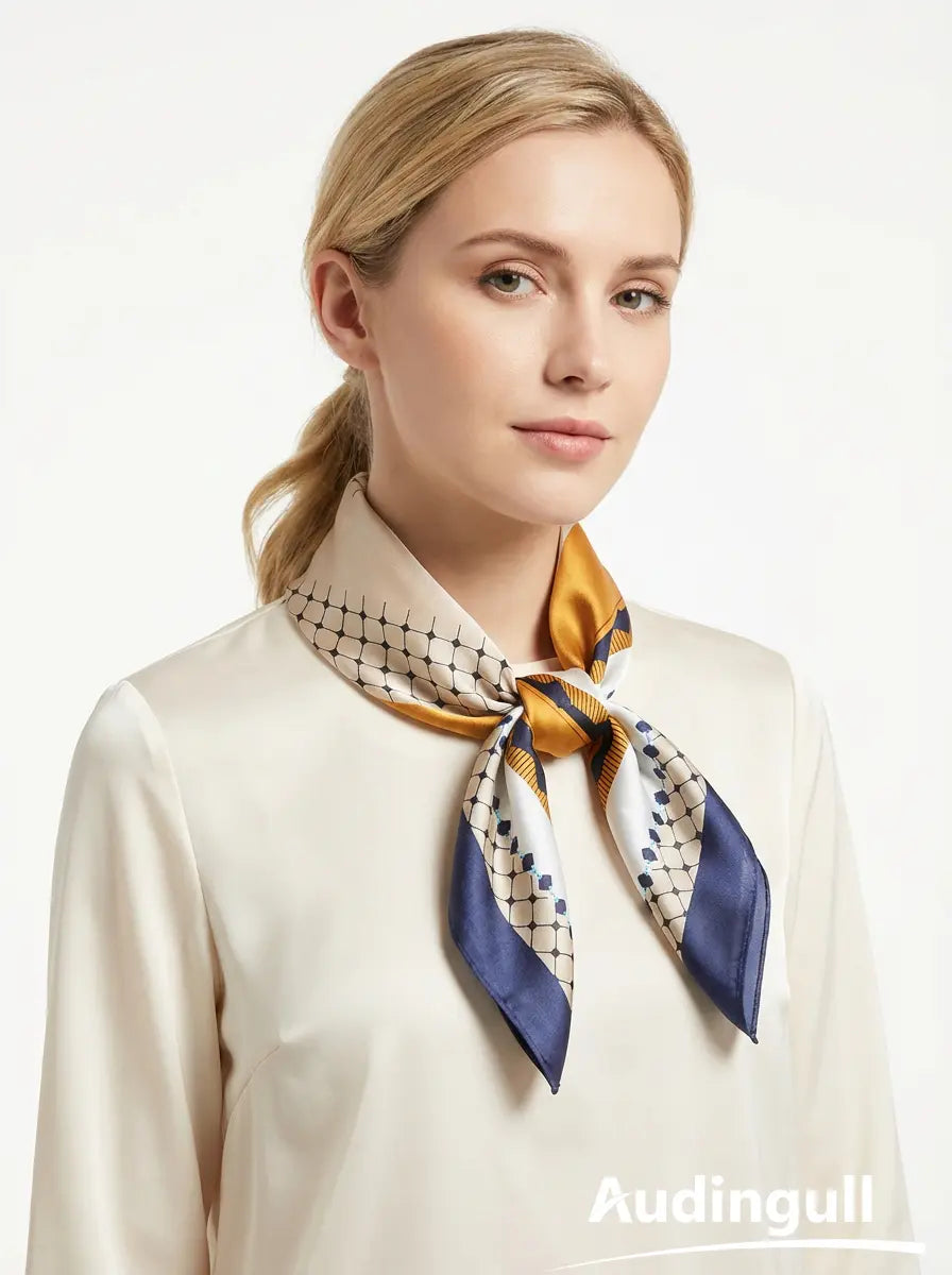 Audingull 100% Mulberry Silk Square Scarf