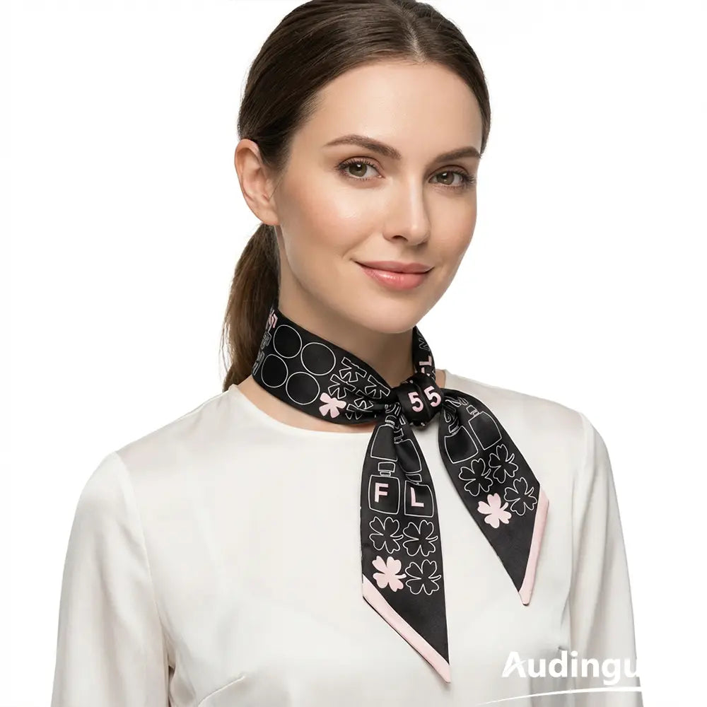 Audingull Women's 100% Silk Skinny Scarf Hair Neck Accessory