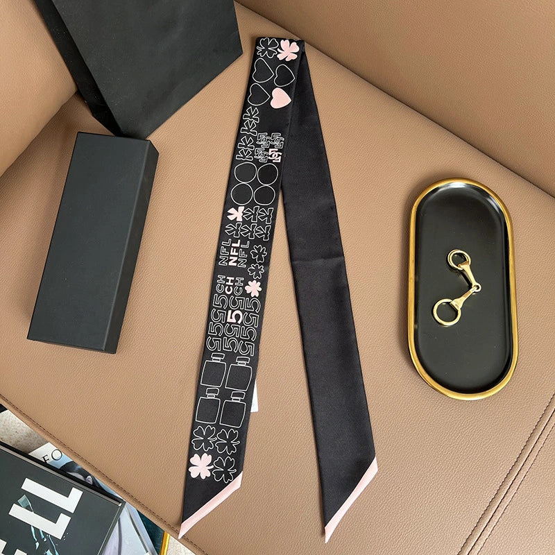 Audingull 100% Mulberry Silk Skinny Scarf