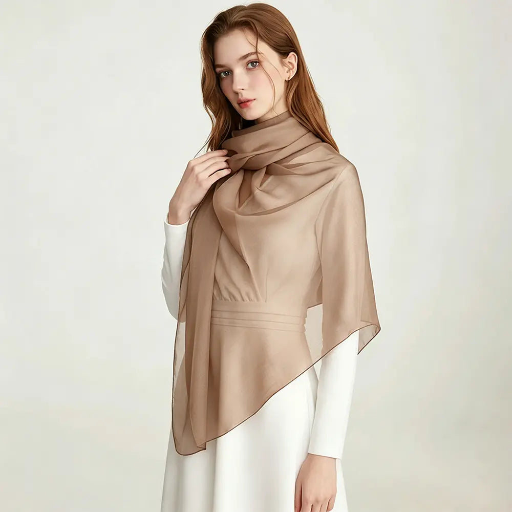 Audingull Lightweight 100% Mulberry Silk Scarf & Wrap