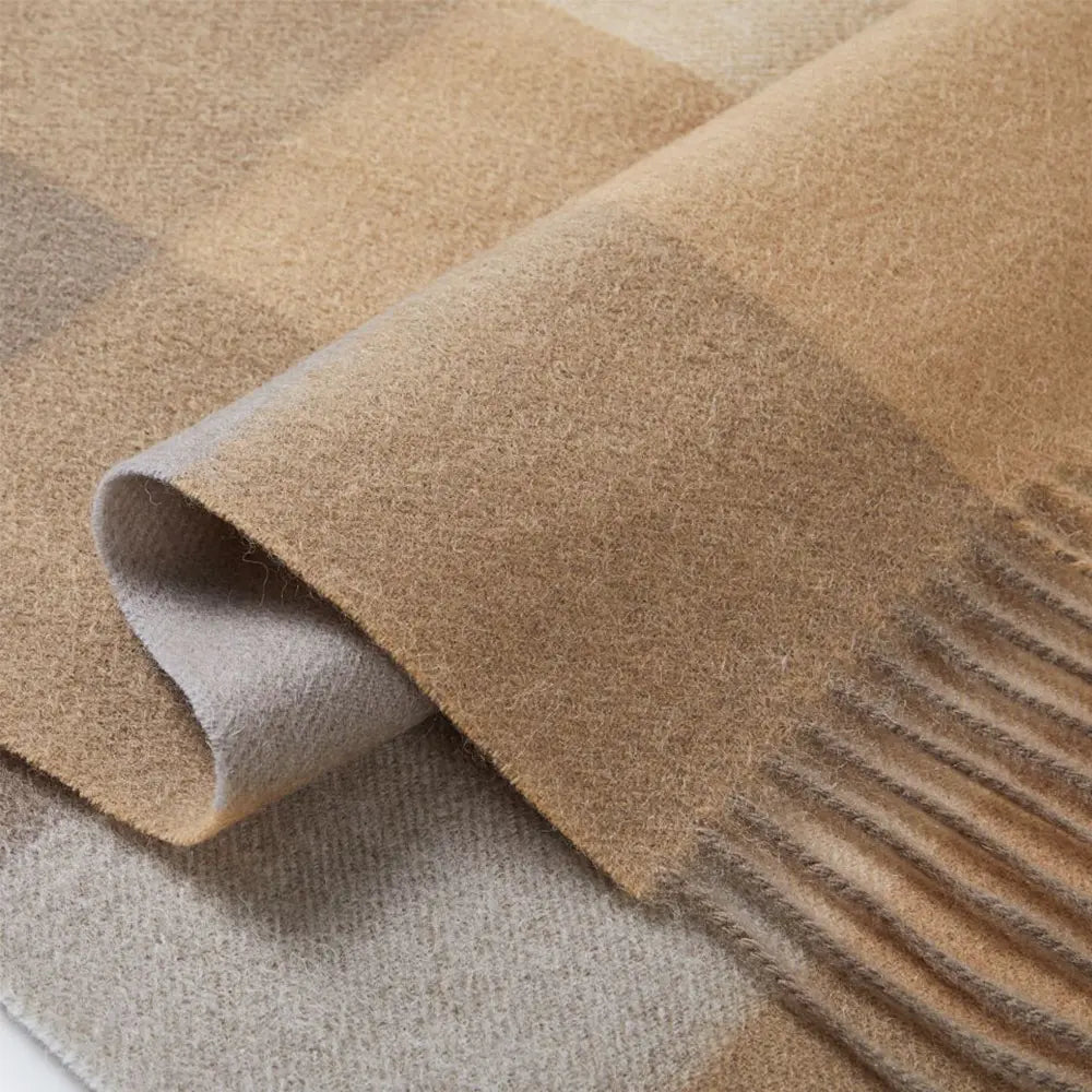 Audingull 100% Pure Wool Plaid Scarf