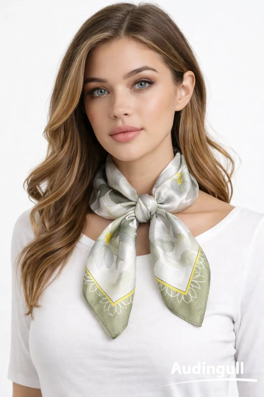 Audingull 100% Mulberry Silk Scarf for Women