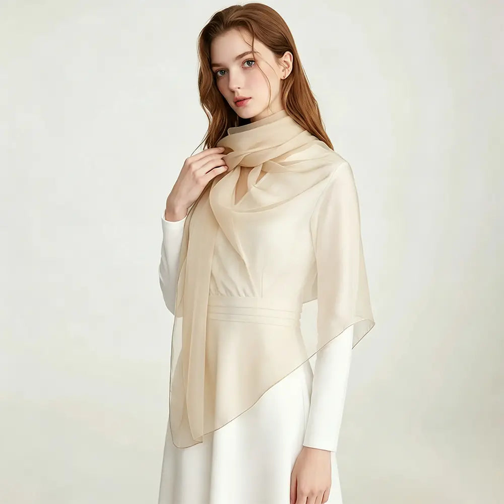 Audingull Lightweight 100% Mulberry Silk Scarf & Wrap