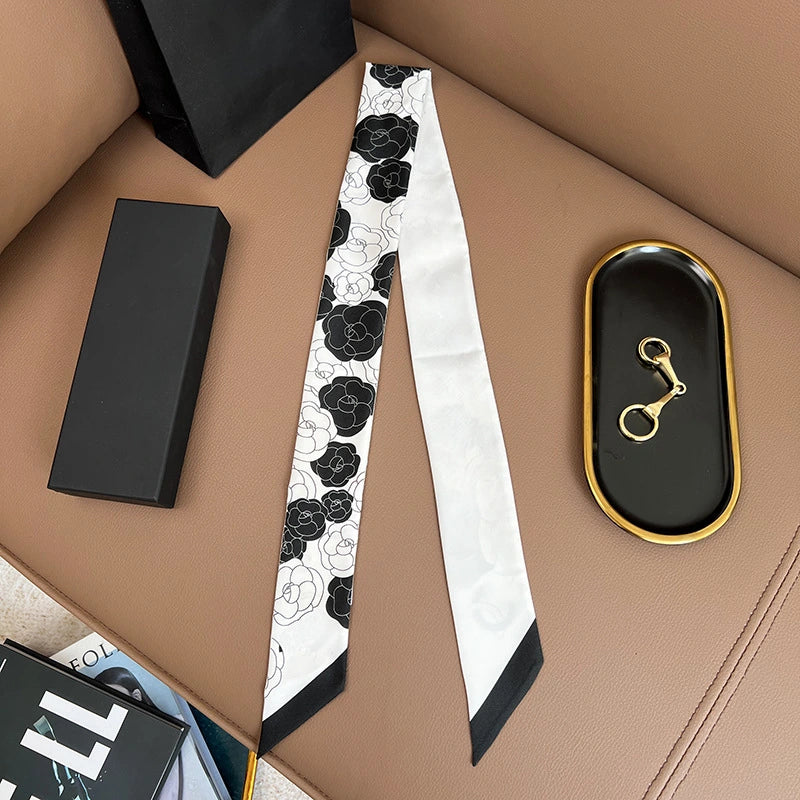 Audingull 100% Mulberry Silk Skinny Scarf