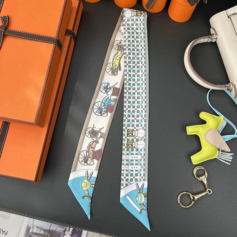 Audingull 100% Silk Skinny Scarf