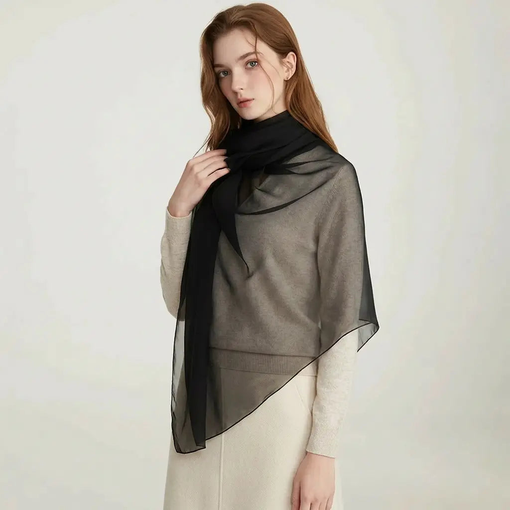 Audingull Lightweight 100% Mulberry Silk Scarf & Wrap