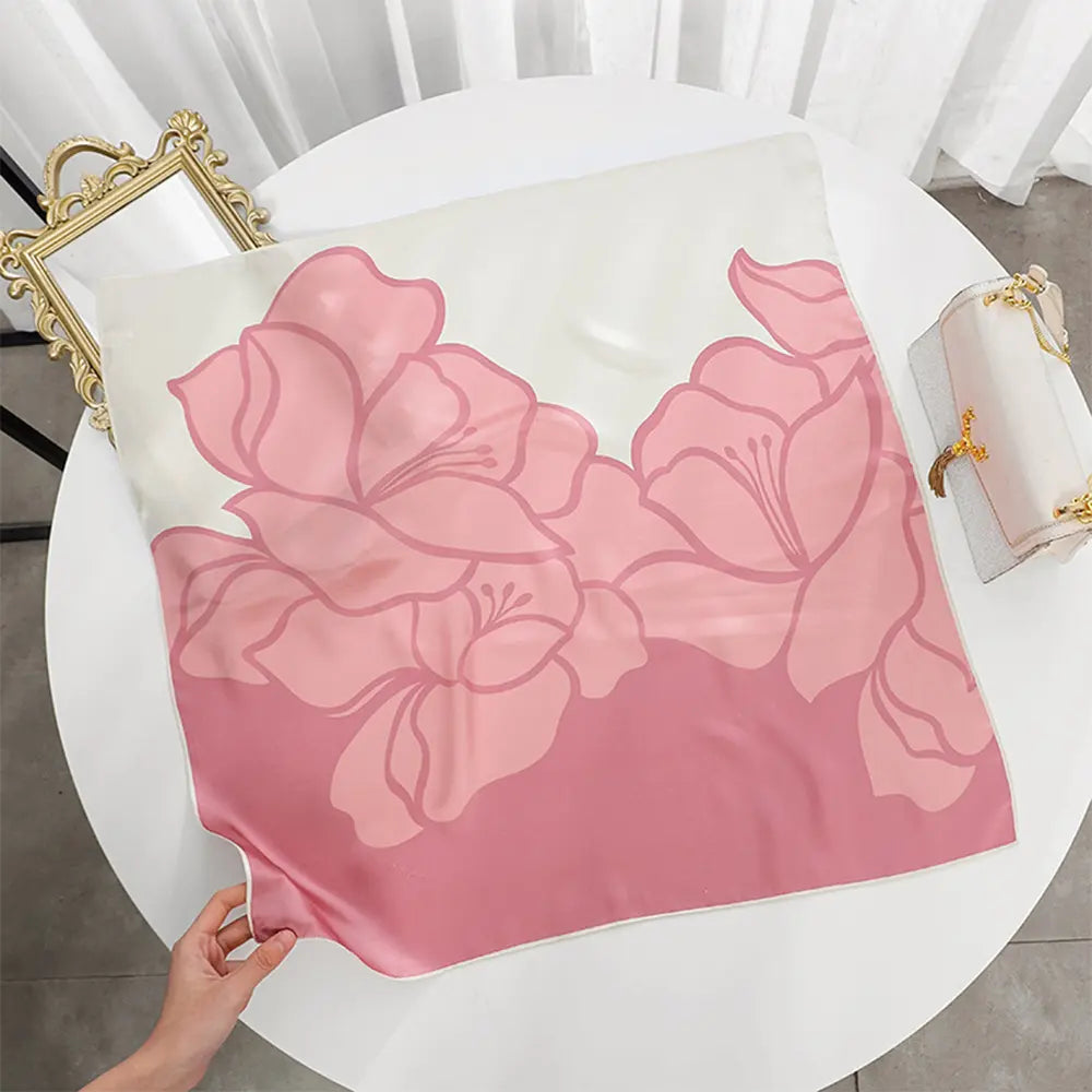 Audingull Soft Printed 100% Silk Scarf for Women Fashion