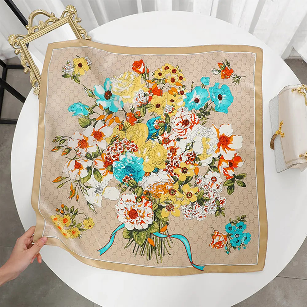 Audingull 100% Mulberry Silk Square Scarf