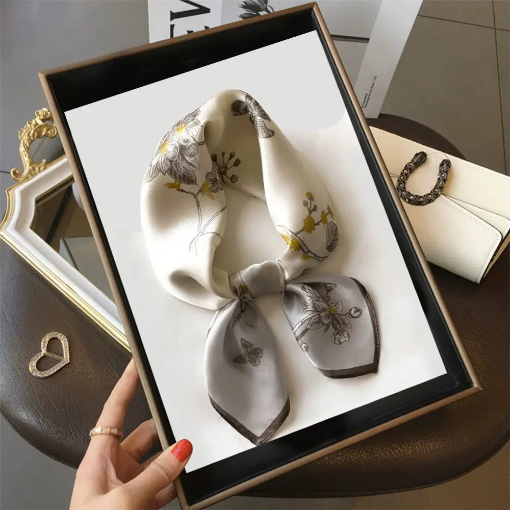 Audingull 100% Mulberry Silk Scarf for Women