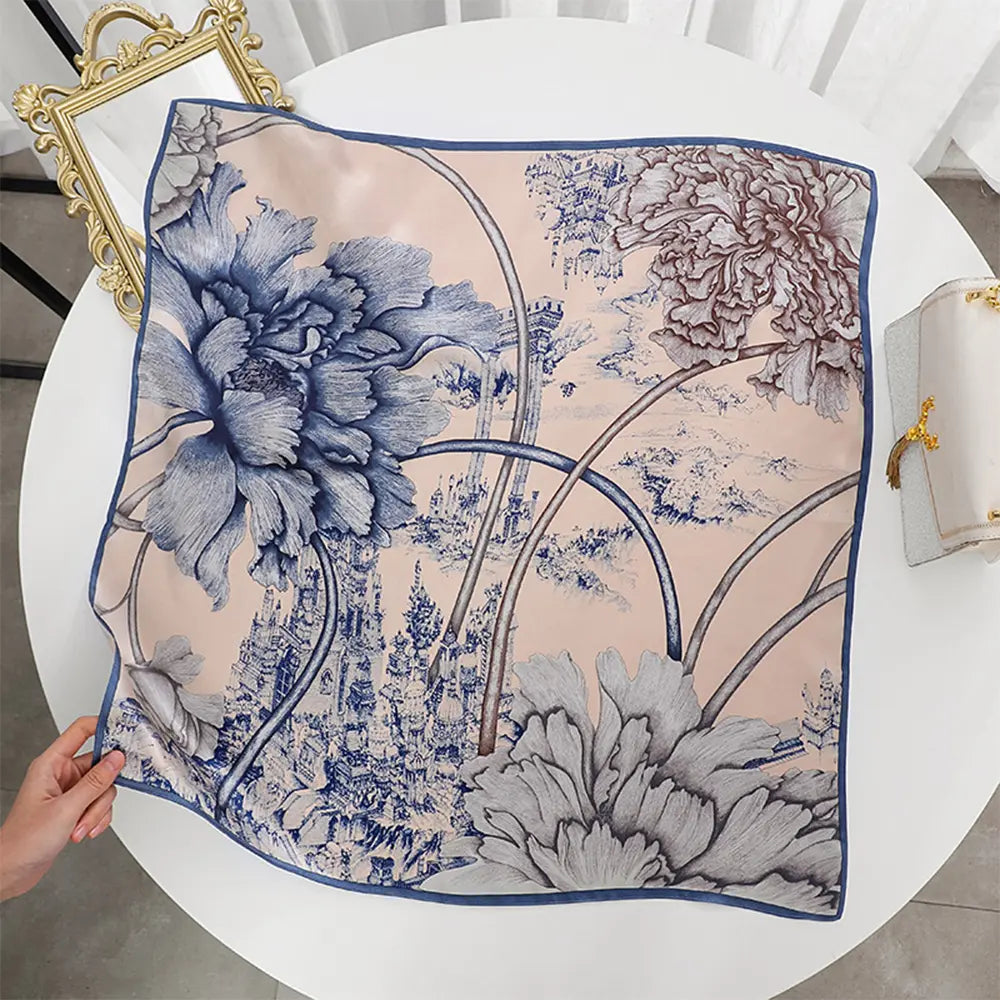 Audingull 100% Mulberry Silk Square Scarf