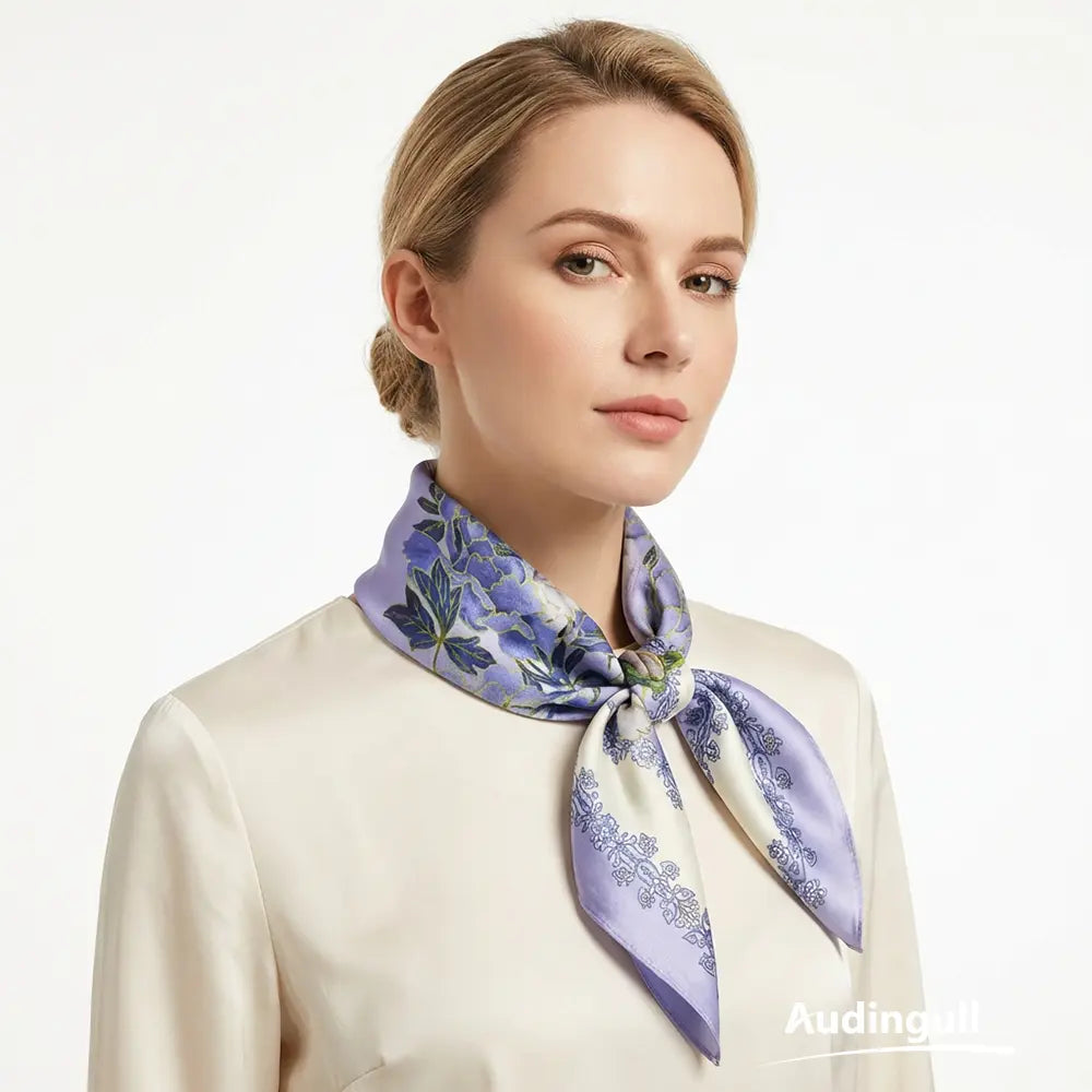 Audingull Lightweight Women's 100% Silk Scarf for Spring and Summer