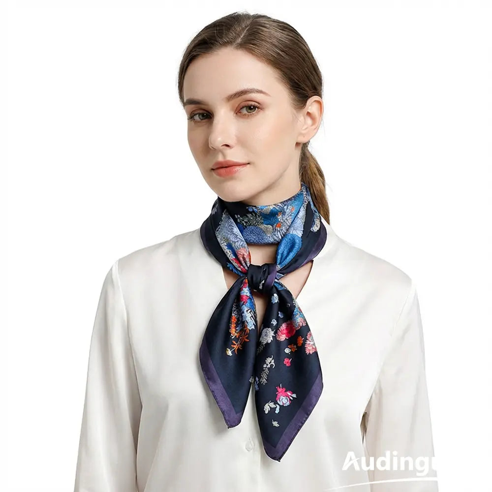Audingull 100% Mulberry Silk Square Scarf