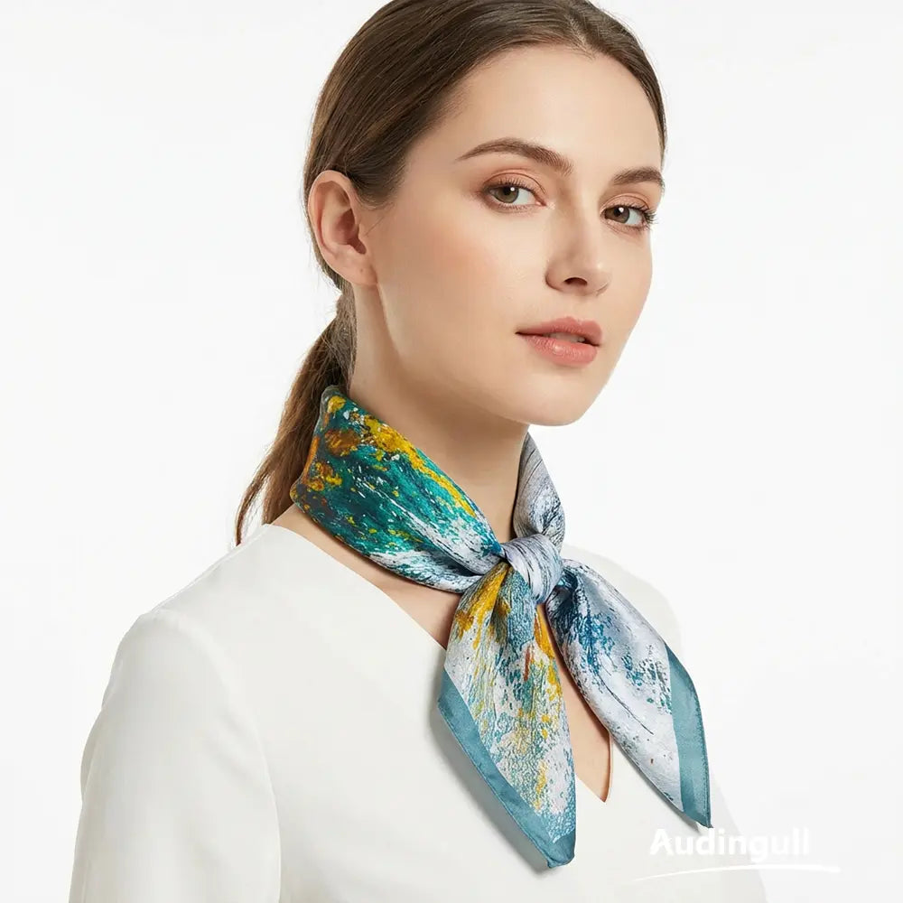 Audingull Lightweight Women's 100% Silk Scarf for Spring and Summer