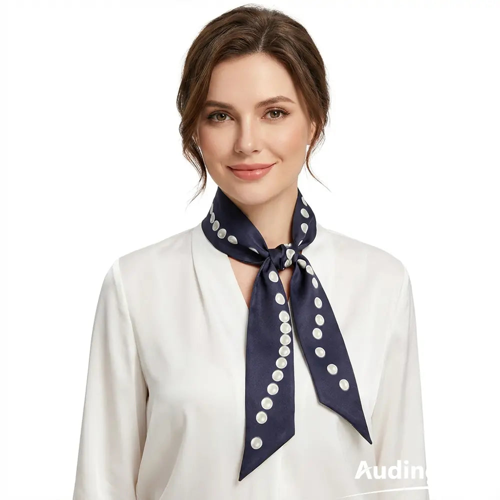 Audingull Lightweight 100% Silk Skinny Scarf for Women