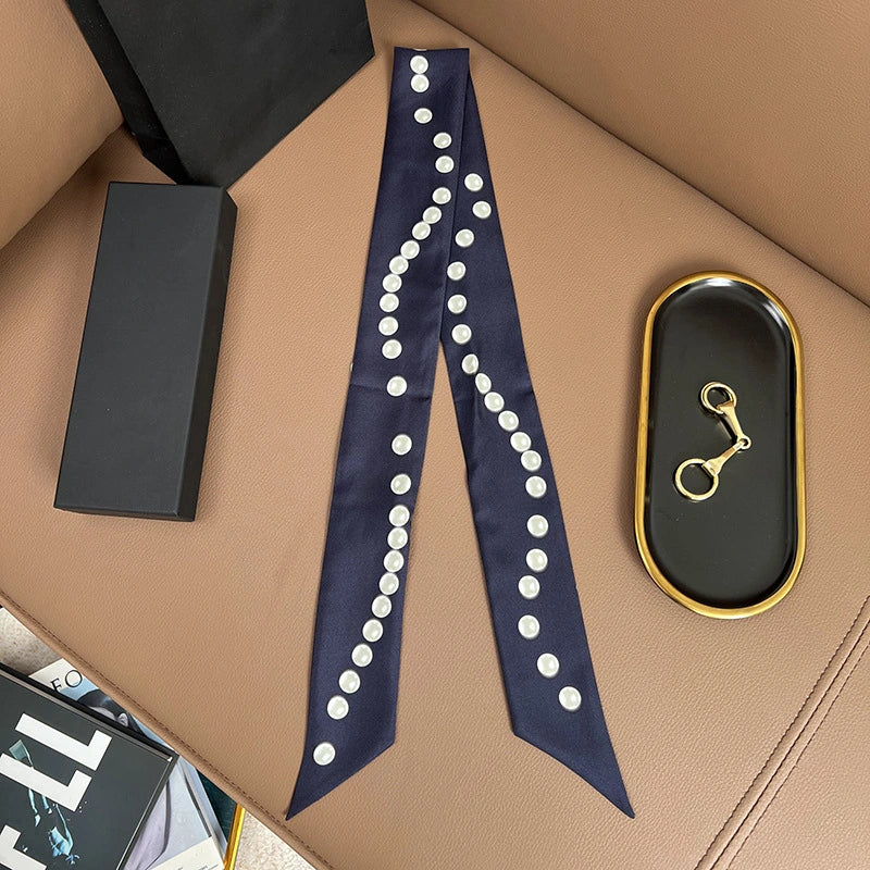 Audingull Lightweight 100% Silk Skinny Scarf for Women