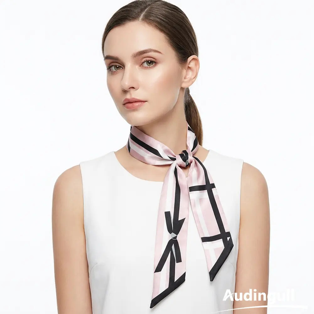 Audingull Lightweight 100% Silk Skinny Scarf for Women