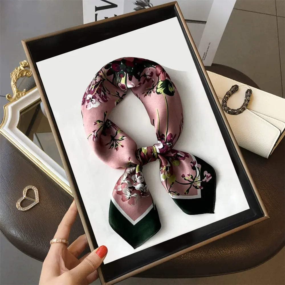Audingull Stylish 100% Silk Scarf for Hair Neck or Bag