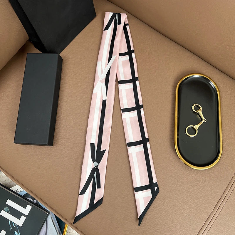 Audingull Lightweight 100% Silk Skinny Scarf for Women
