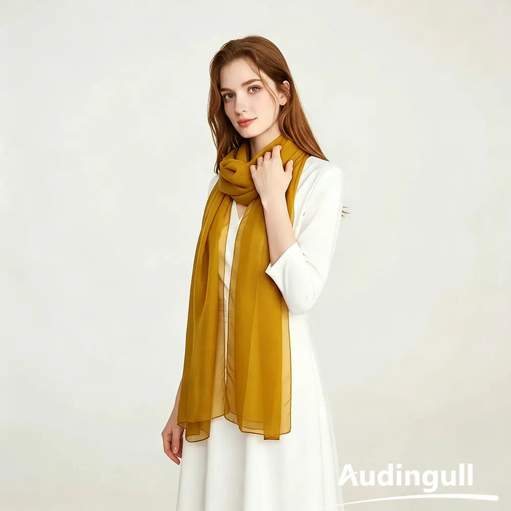 Audingull Lightweight 100% Mulberry Silk Scarf & Wrap