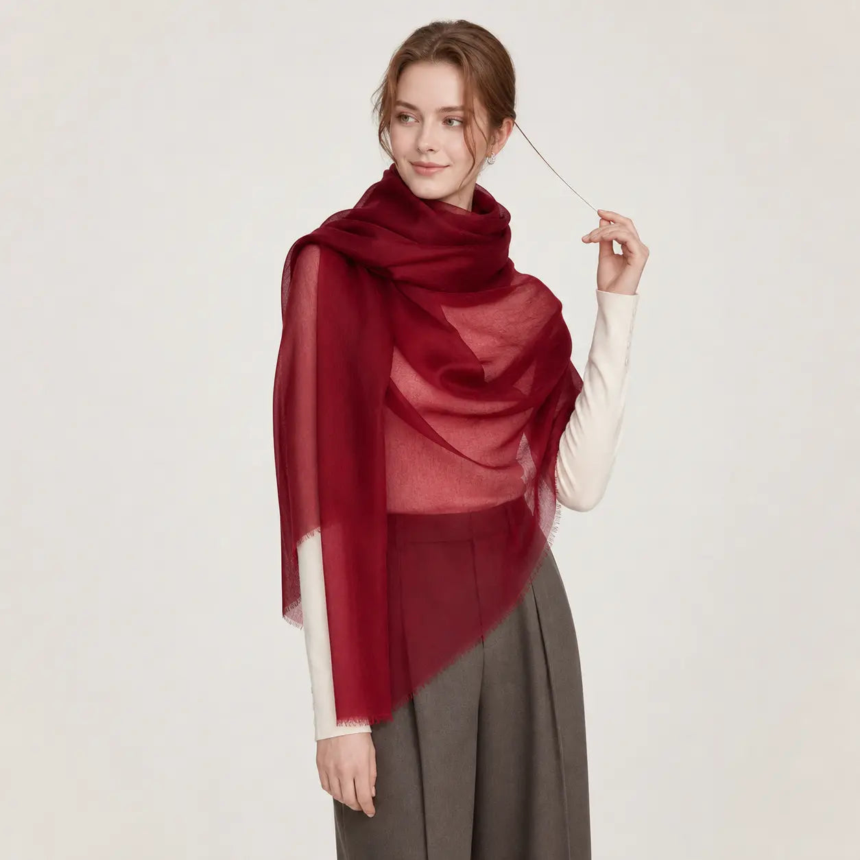 Audingull Soft 100% Cashmere Cloud-Light Scarf Wrap