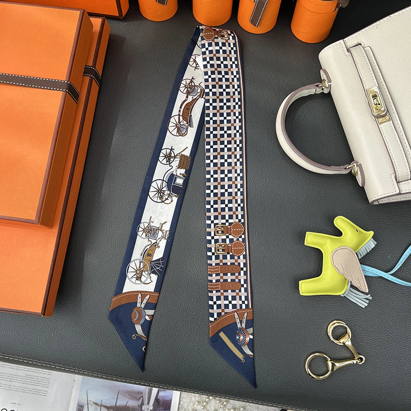 Audingull 100% Silk Skinny Scarf