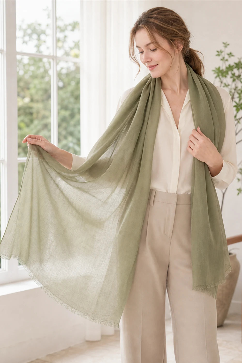 Audingull 100% Cashmere Lightweight Wrap Scarf for Women