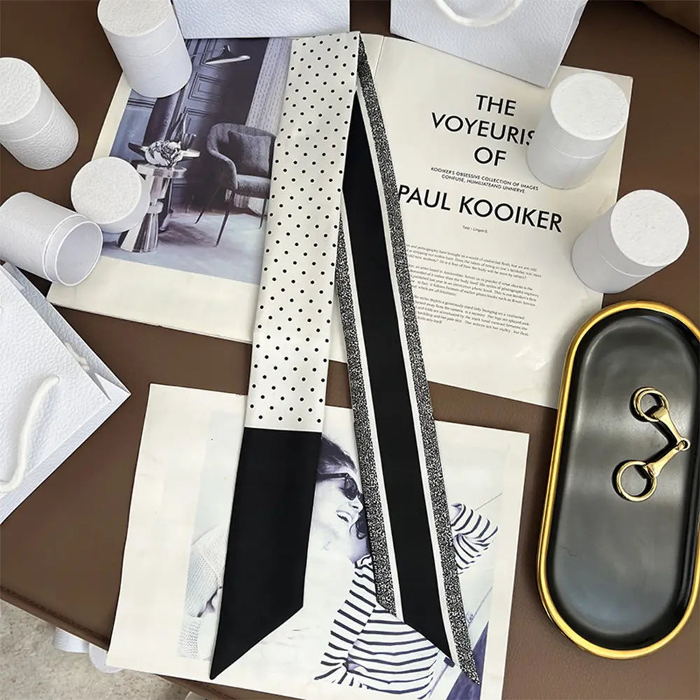 Audingull 100% Silk Skinny Long Scarf