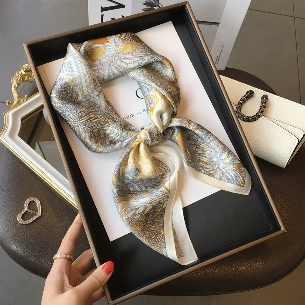 Audingull Printed 100% Silk Scarf for Women Accessories