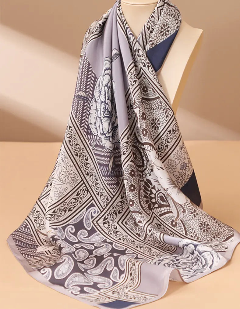Audingull 100% Mulberry Silk Square Scarf