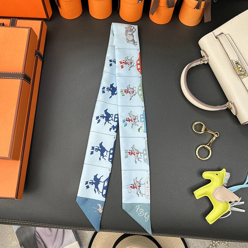 Audingull 100% Silk Skinny Scarf