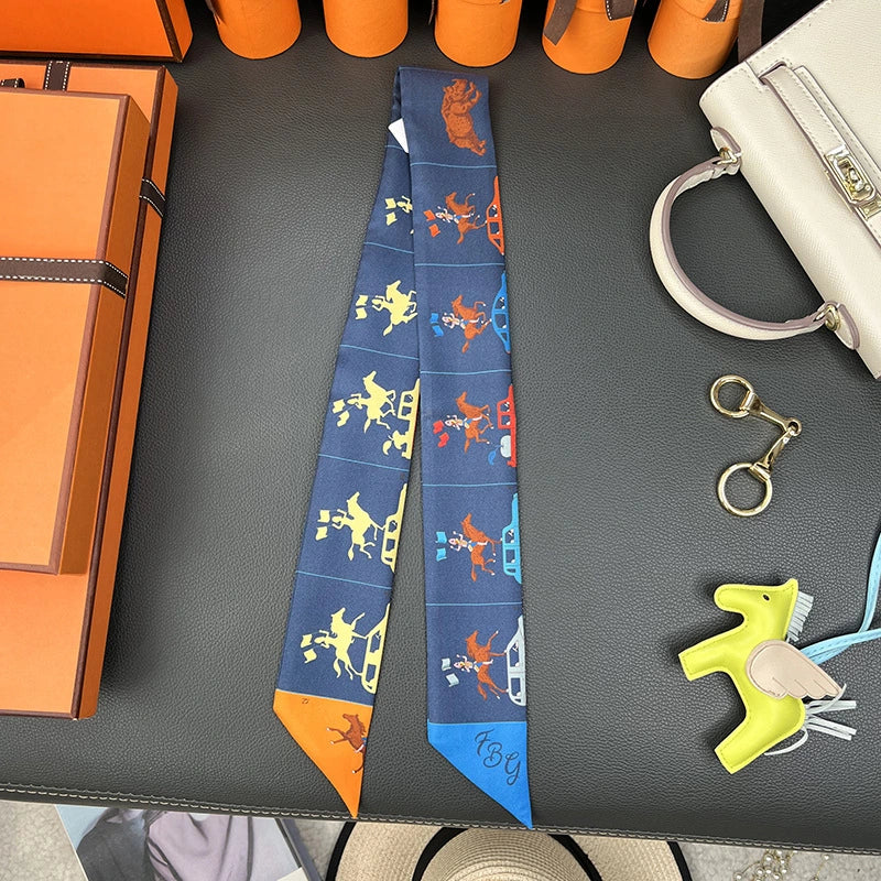 Audingull 100% Silk Skinny Scarf