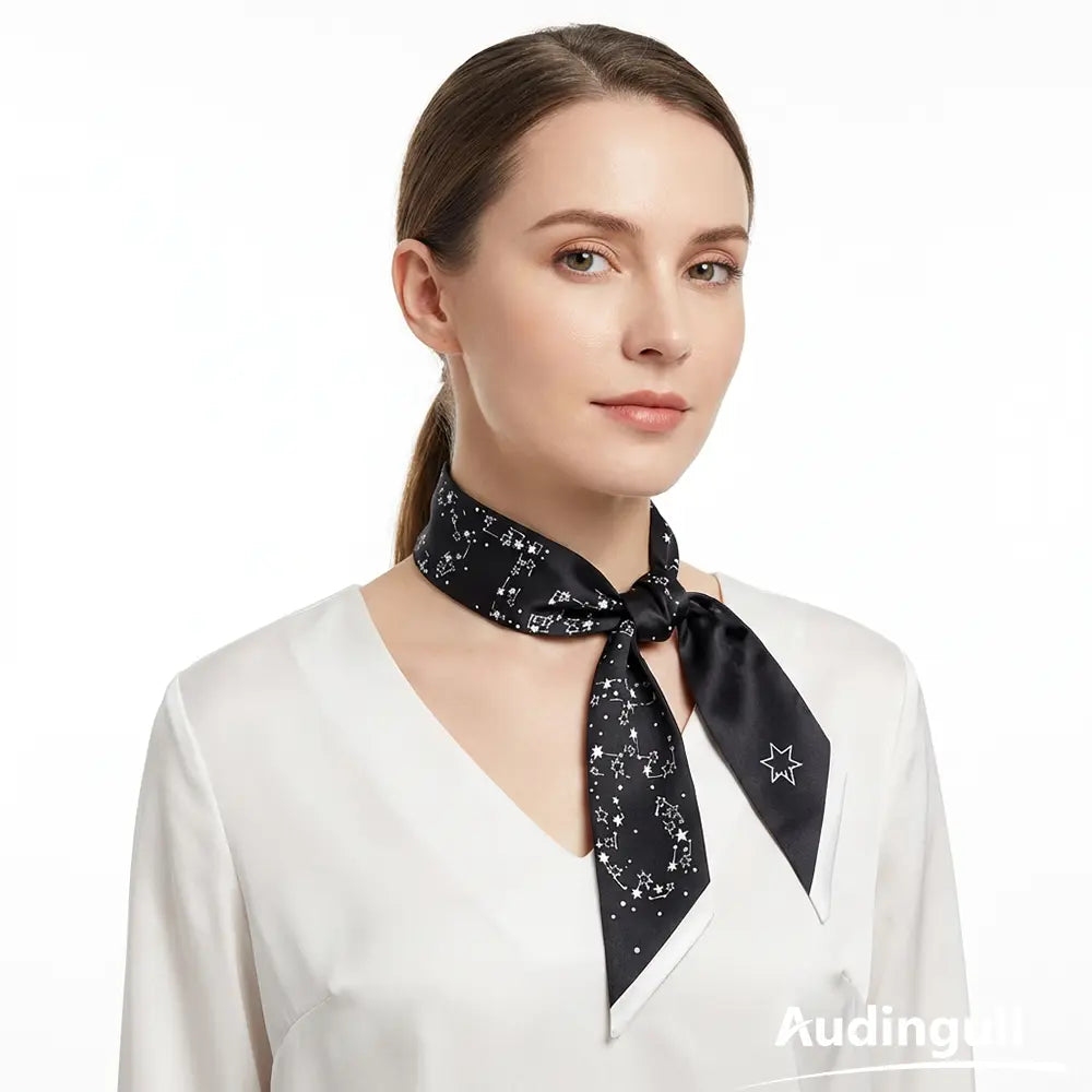 Classic Audingull 100% Silk Skinny Scarf for Women