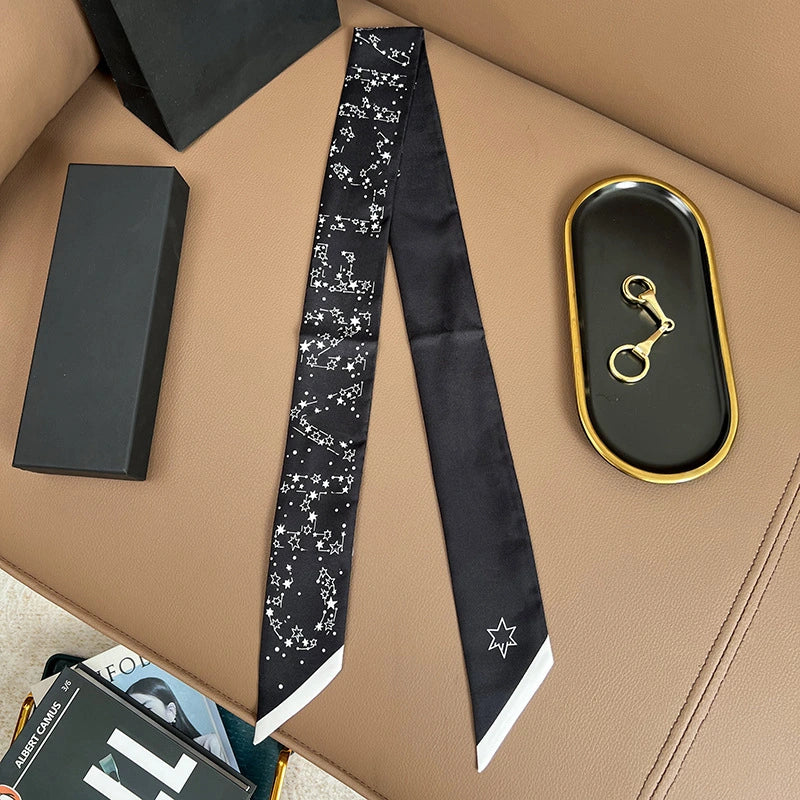 Classic Audingull 100% Silk Skinny Scarf for Women