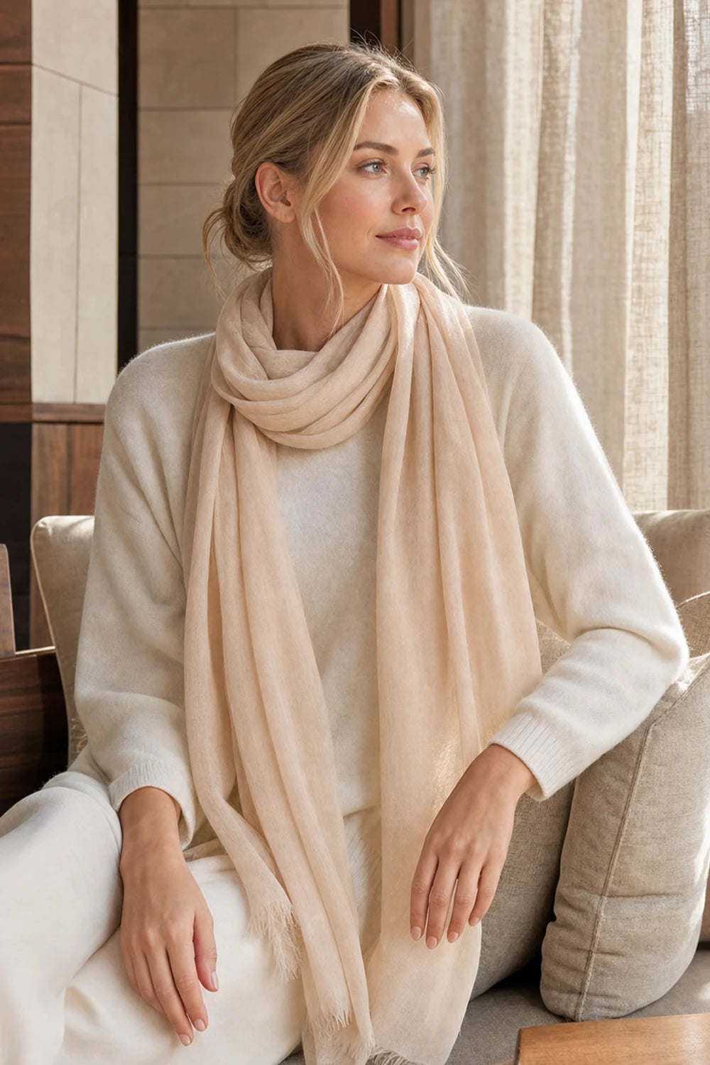 Audingull 100% Cashmere Lightweight Wrap Scarf for Women