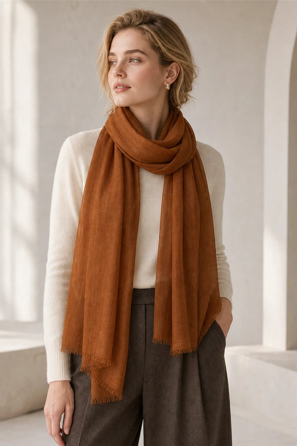 Audingull 100% Cashmere Lightweight Wrap Scarf for Women