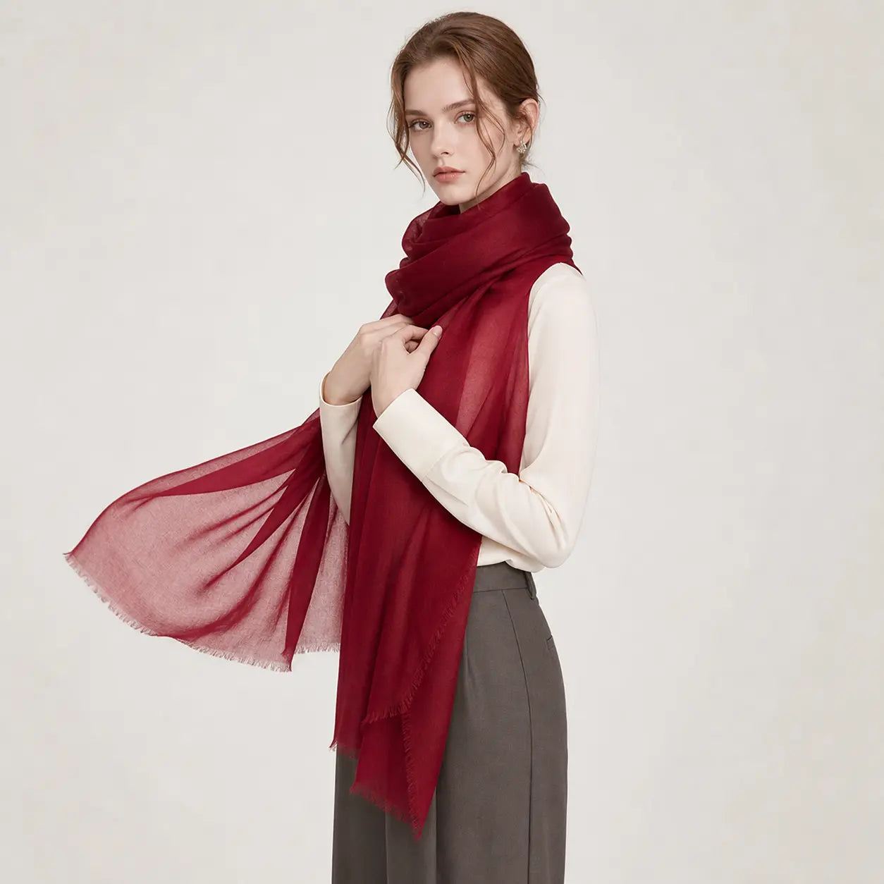 Audingull Soft 100% Cashmere Cloud-Light Scarf Wrap